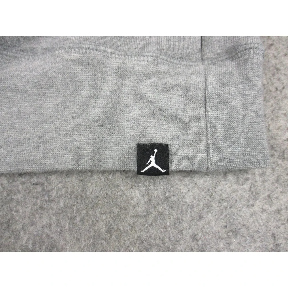 Chicago Bulls Hoodie Sweatshirt Mens Large Gray White NBA Nike Michael Jordan